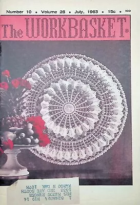 Workbasket Magazine July 1963 Crochet Knit Tat Needlework Projects And Tips • $7.99
