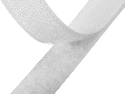 Sewing Hook And Loop Tape Sew Stitch On Clothing Bag Craft White 50cm Long Roll  • £2.49