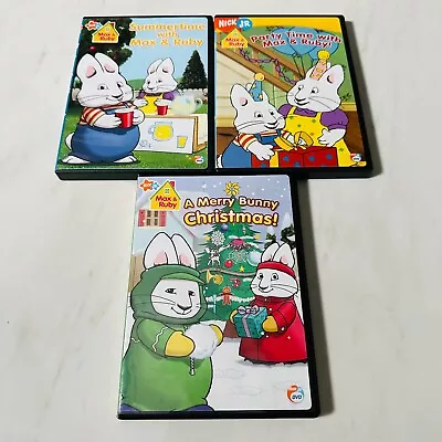 Lot Of 3 Max & Ruby DVDs - Summertime + A Merry Bunny Christmas + Party Time • $10.62