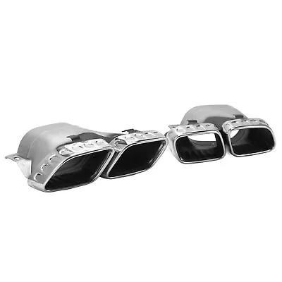 New Sliver Chrome 304 Stainless Steel Quad Exhaust Tips For ‑AMG C63 W206 S206 • $289.99