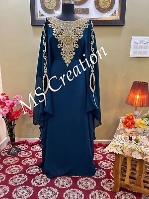 SALE New Wedding Dress Moroccan Dubai Kaftan Abaya Dress Very Fancy Long Gown461 • $53.99