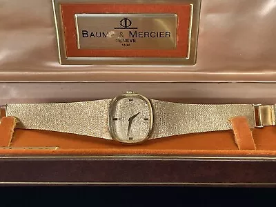 Vintage BAUME MERCIER Gold Watch Men’s Box +Papers • $5215