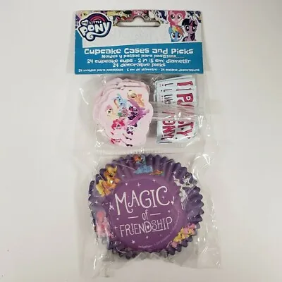 $6.95 • Buy Hasbro MY LITTLE PONY Paper Cupcake Cases & Picks - 24 MLP Liners Birthday Party