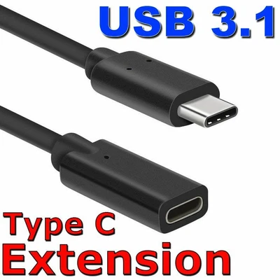 $10.95 • Buy USB 3.1 Type C Extension Charging Data Cable Male To Female Cord Lead Adapter