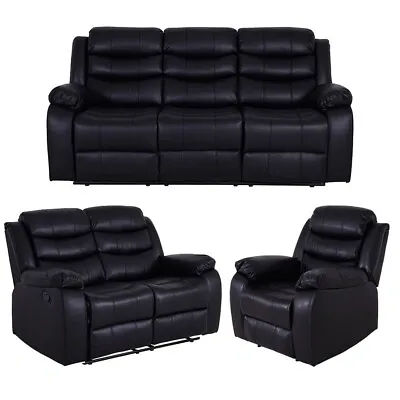 New Recliner Sofa Leather 3+2 Bonded Reclining Lazy Boy Sofa Suite Pc Sofas UK • £649.95