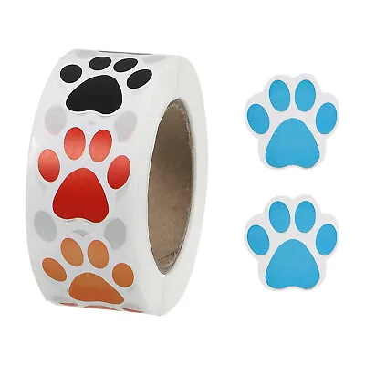 1 Roll Paw Prints Stickers 1 Inch Adhesive Dog Paw Prints Labels 500 Count/Roll • $6.50