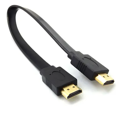 £3.80 • Buy Full HD Short HDMI Male To Male Plug Flat Cable Cord For Audio Video HDTV TV UK