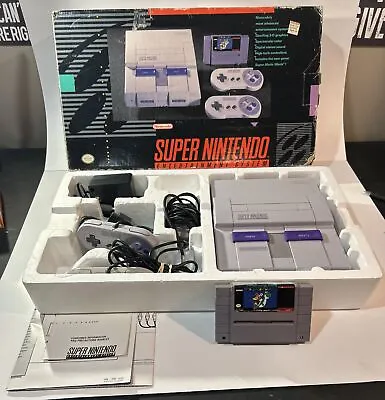 Super Nintendo Snes Console System Complete /Box Super Mario- See Pics • $375