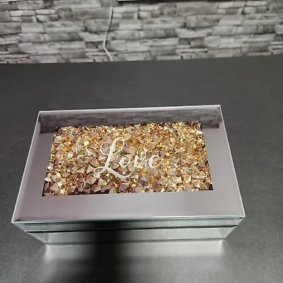 Luxury Silver Crushed Gold Mirrored Jewelry Box • $1