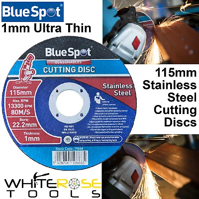 BlueSpot Stainless Steel Metal Cutting Slitting Disc 115mm X 1mm Ultra Thin • £262.99