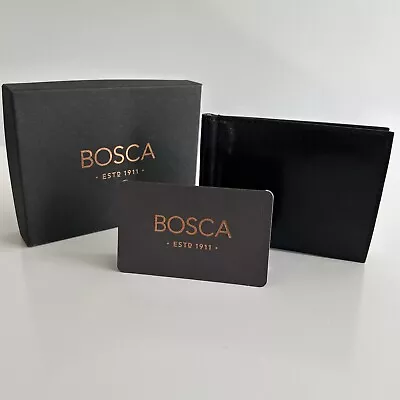 BOSCA Men’s Leather Black Single Fold Money Clip Wallet  • $65