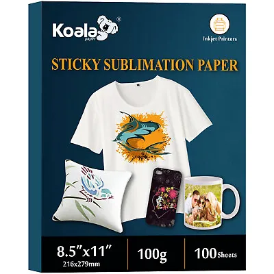 Koala Sticky Sublimation Paper 8.5x11 100 Sheet High Tacky For Polyester T-shirt • $14.99