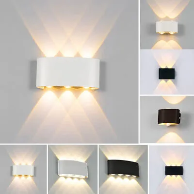 £6.59 • Buy Modern LED Up Down Wall Lights Lighting Fixture Outdoor Indoor Lamp Lighting UK