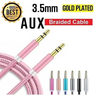Male To Male Aux Audio Cable With 3.55mm Gold Plated Connector For Speaker Phone • $7.49