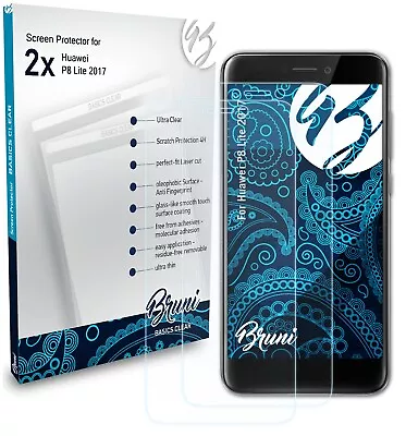 Bruni 2x Protective Film For Huawei P8 Lite 2017 Screen Protector • £9.69