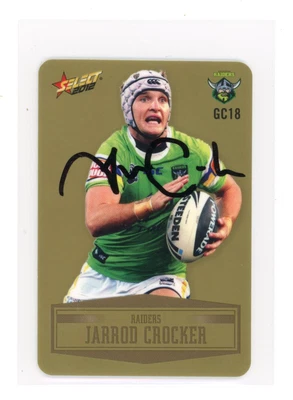 $1.29 • Buy ✺Signed✺ 2012 Select Jarrod Croker (Raiders) Gold Card Signed NRL Card