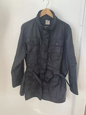 S.Oliver Jacket Trench Coat Belted Black Size 22 Sk98 • $37.30