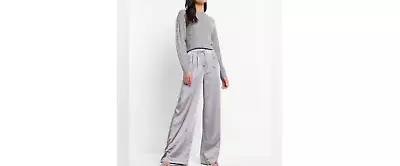 Express Super High Rise Wide Pewter Satin Gray Silver Pants Nwot 0 • $21.99