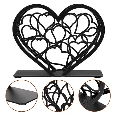  Valentine's Day Table Napkin Holder Iron Art Heart Shaped Paper Holder Napkin • £10.89