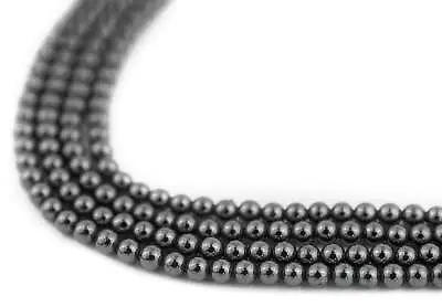 Round Non-Magnetic Hematite Beads 2mm Grey Gemstone 16 Inch Strand • $3