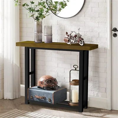 Vintage Pine Console Table Narrow Thicken Solid Wood End Table Hallway Furniture • $39.92