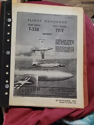 Lockheed USAF Series T-33A Navy Model TV-2 Flight Handbook Original • $179.99