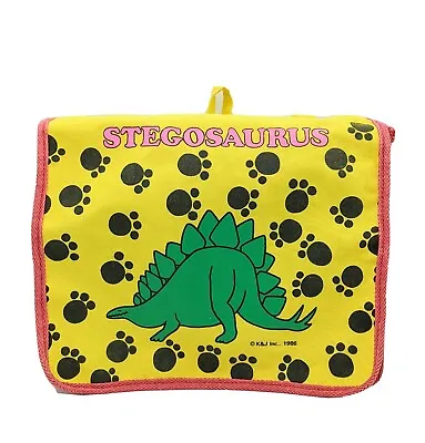 Rare Vintage Dino Stegosaurus Backpack/Book Bag K&J 1986 Hipster Dinosaur Bag • $42.72