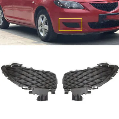 Pair Fog Lamp Cover Bracket Front Bumper Fog Light Grille For Mazda 3 2004-2008 • $31.95