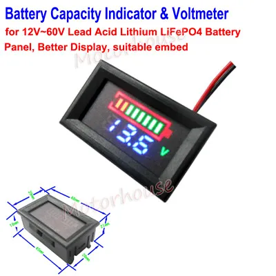 £4.32 • Buy Digital LED Lead Acid LiFePO4 Car Battery Capacity Level Indicator Voltage Meter