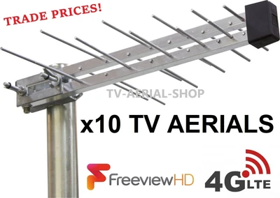 £99.95 • Buy 10 X Digital TV Aerial For Freeview HD Outdoor, Loft, Caravan, Boat, Wideband K