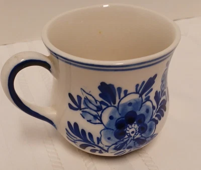 $7.75 • Buy Vintage Delft Blue White Mug Teacup  Hand Painted Holland Windmill Country Decor