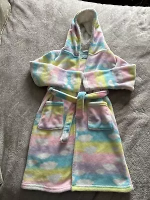 Primark Rainbow Unicorn Dressing Gown/ Housecoat Are 9-10 Years • £2.50