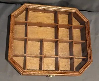 VTG Wall Glass Display Case Wood Curio Cabinet Nick Knack Shadow Box Shelf - 13  • $65