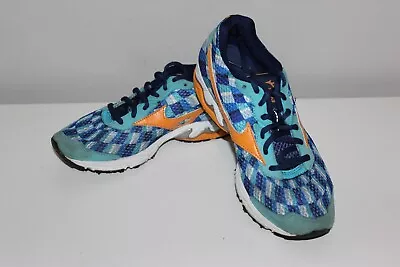 Mizuno Wave Elixir 8 Blue And Orange Running Athletic Shoes Size 6.5 • $26