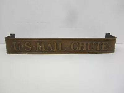 Vintage US Mail Chute Sign Brass ? Metal Strap Bracket US Postal Memorabilia EUC • $49.99