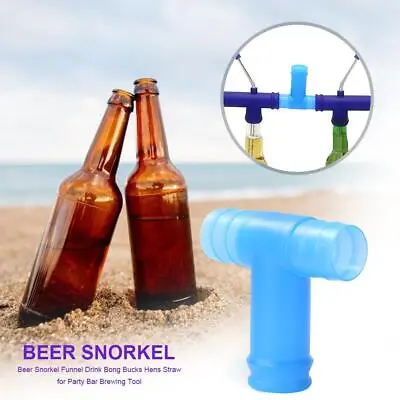 Beer Snorkel Funnel Drink Straw Connector For Party Bar (B Blue) • $8.69