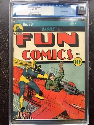 MORE FUN COMICS #70 CGC VF- 7.5; OW-W; Dr. Fate Cover; Baily Art (8/41)! • $3750