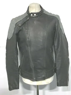 Vintage German Leather Perfecto Motorcycle Jacket Size S • $49.27