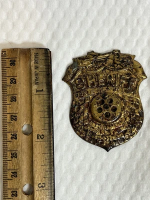 $11.90 • Buy 1940's Tom Mix Ralston Cereal Premium Straight Shooter Sheriff Tin Brass Badge