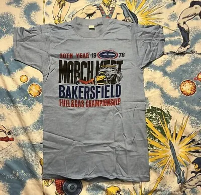 Vtg 70s Mens Large March Meet Bakersfield National Hot Rod Association T-Shirt • $75