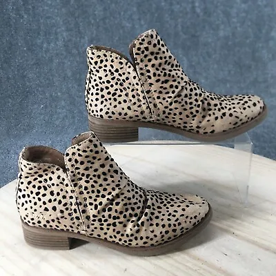 Blowfish Malibu Boots Womens 7 Animal Print Ankle Booties Heels Beige Fabric • $30.99