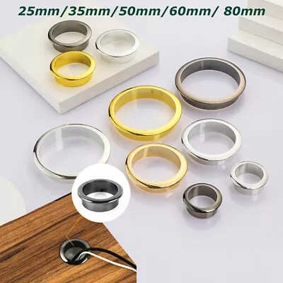 Hardware Line Box Wire Hole Cover Computer Grommet Desk Table Cable Fastener • £3.38