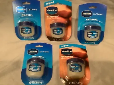 ~ 5 Vaseline Original Lip Therapy For Soft Smooth Lips .25 Oz  ~ • $11.99