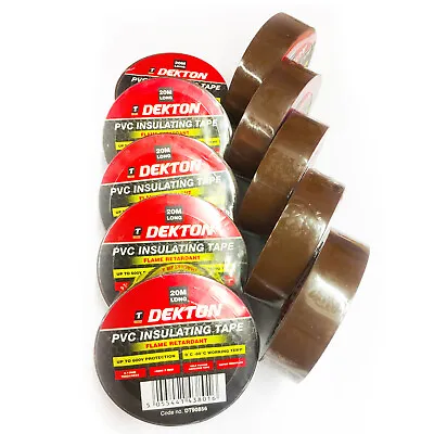 Electrical Insulation Tape 10 Rolls 19mmx20mtr High Quality 600V Flame Retardant • £9.75