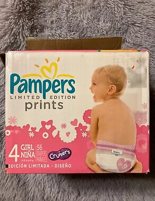 Vintage Pampers Cruisers 28 Limited Edition Pink Flower Prints Rare Cute Size 4 • $95