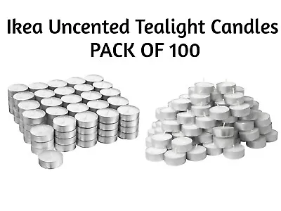 Candles Tealight Ikea Unscented PACK Of 100 TILLVARO GLIMMA 2.5hr 4hr NEW • £8.70