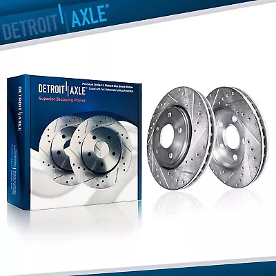 Pair Front Drilled Disc Brake Rotors For Lexus GS200T GS300 GS350 GS450H GS460 • $100.04