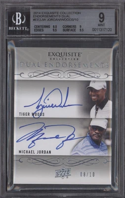 $23499.99 • Buy Michael Jordan Tiger Woods Bgs 9 2014 Exquisite Endorsements Dual 10 Auto /10