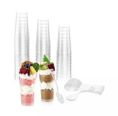 JOLLY CHEF 100PACK 2.6 OZ Mini Dessert Cups With Spoons Clear Plastic Puddi... • $29.99