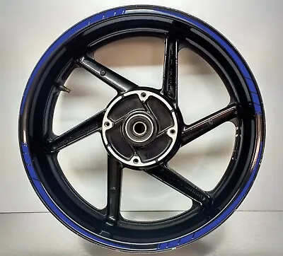 Dark Blue Tapered Motorcycle Wheel Rim Tape Stickers Bike Decal 003 • £8.95